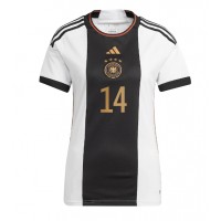 Camisa de time de futebol Alemanha Jamal Musiala #14 Replicas 1º Equipamento Feminina Mundo 2022 Manga Curta